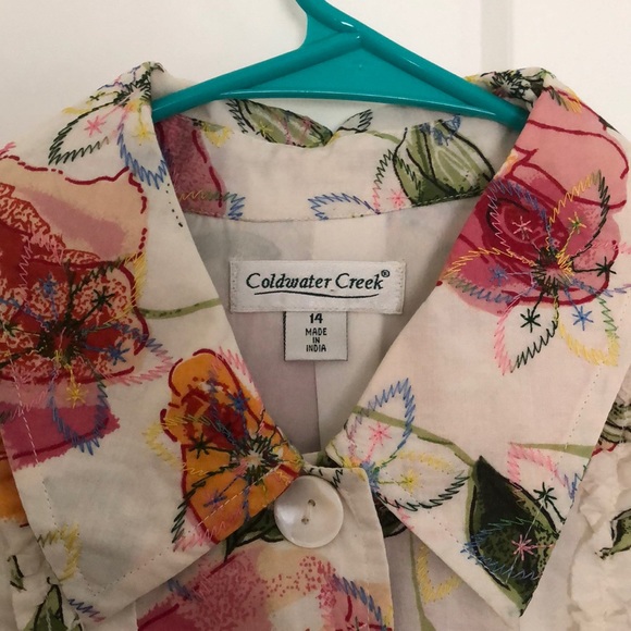 Coldwater Creek Floral Women’s Jacket Sz 14 - Picture 3 of 8